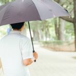 日傘をさす男性